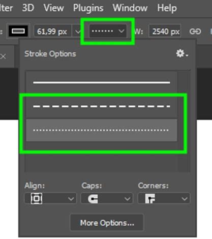 how to make a dashed line in photoshop elements