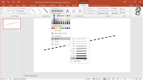 how to make a dashed line in powerpoint
