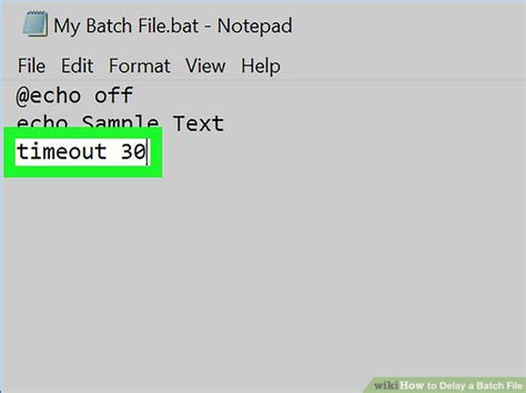 how to make a delay in batch file