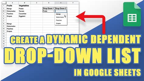 how to make a dependent drop down list google sheets