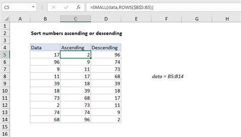 how to make a descending number list in sheets