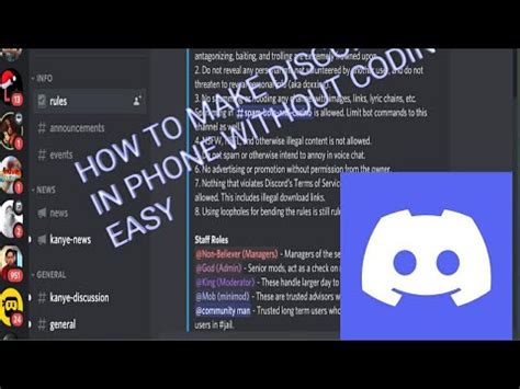 how to make a discord bot without coding on mobile