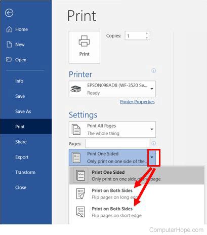 how to make a document double sided on microsoft word