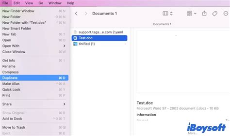 how to make a duplicate of a word document on macbook air