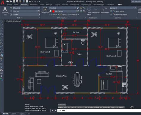 How to make House Floor Plan in AutoCAD FantasticEng