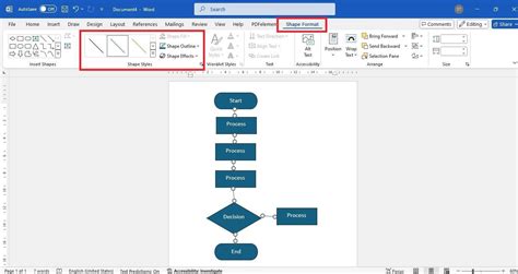 how to make a flowchart excel or word