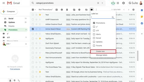 how to make a folder in gmail account