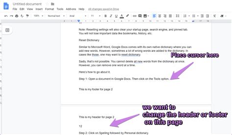 how to make a footer in google docs