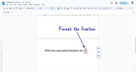 how to make a fraction bar in google docs
