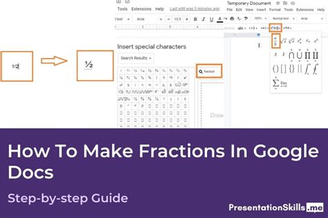how to make a fraction symbol in google docs