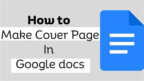 how to make a front page in google docs