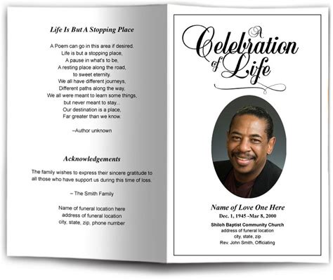 how to make a funeral program for free