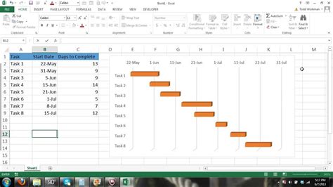 how to make a gantt chart in excel with months
