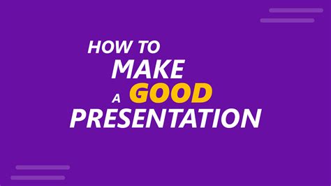 how to make a good presentation format