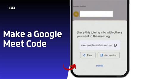 how to make a google meet code on iphone