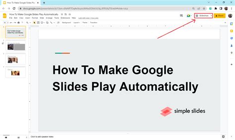 how to make a google slideshow play automatically