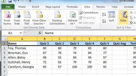 how to make a gradebook in excel