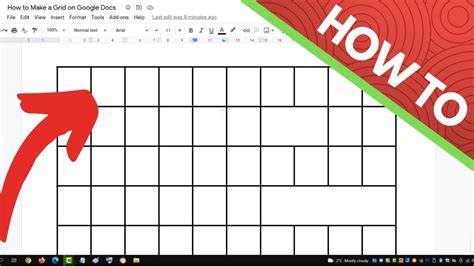 how to make a grid in docs