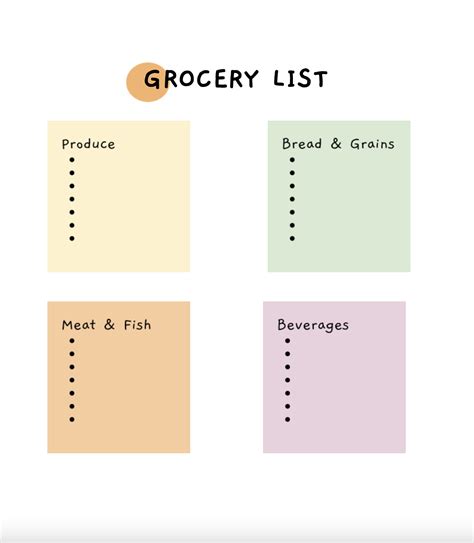 how to make a grocery list on google docs