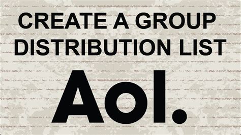 how to make a group email list in aol