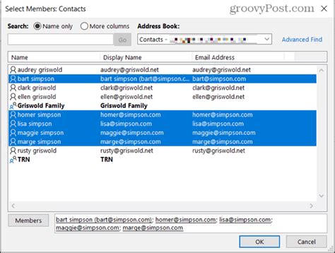 how to make a group email list in outlook 365