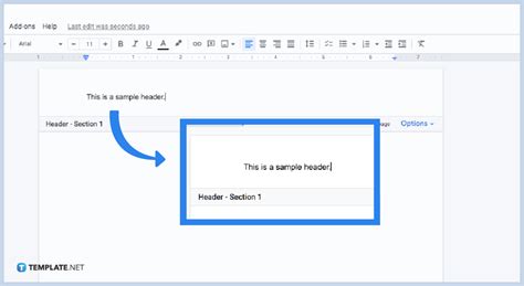 how to make a header in google docs
