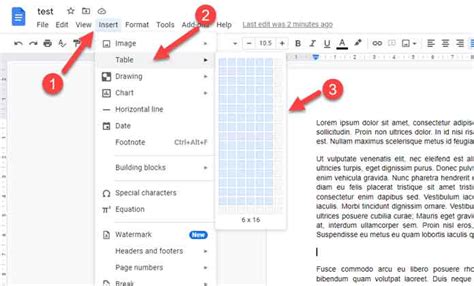 how to make a header row in google docs table