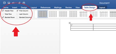 how to make a header row in word table