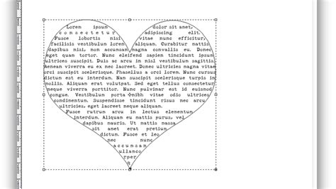 how to make a heart shaped text box in word