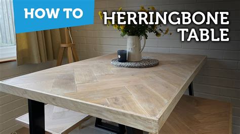 how to make a herringbone pattern table top