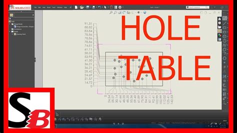 How To Make A Hole Table In Solidworks