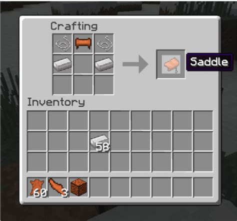 how to make a horse saddle in minecraft