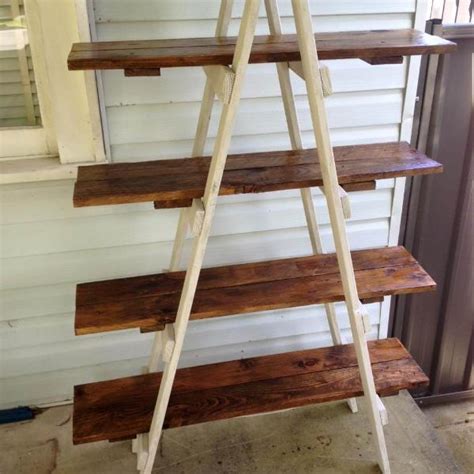 How To Make A Ladder Shelf From Pallets