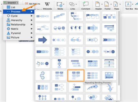 how to make a large flowchart in word