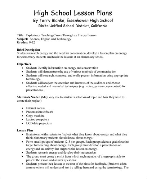 how to make a lesson plan for secondary school