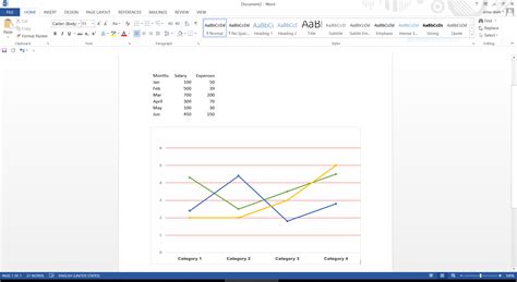 how to make a line graph from a table in word