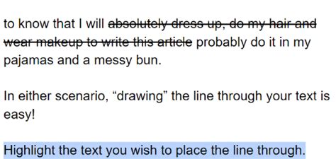 how to make a line through text reddit