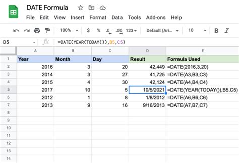 how to make a list of dates in google sheets