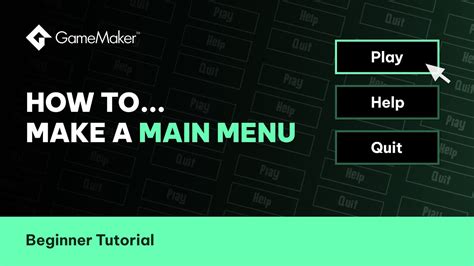 how to make a main menu in gamemaker