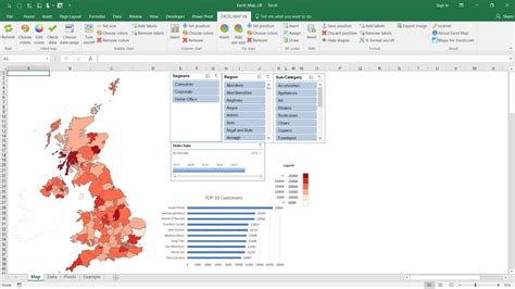 how to make a map from postcodes in excel