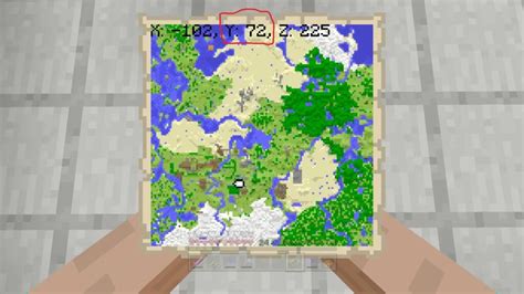 how to make a map with coordinates in minecraft