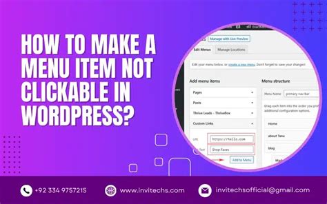 how to make a menu link not clickable wordpress