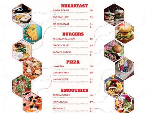 how to make a menu on google docs