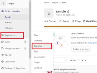 how to make a new branch in gitlab