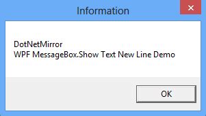 how to make a new line in message box c#