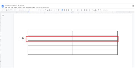 how to make a new row in google docs