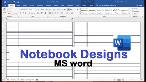 how to make a notebook in word