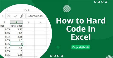 how to make a number hard coded in excel