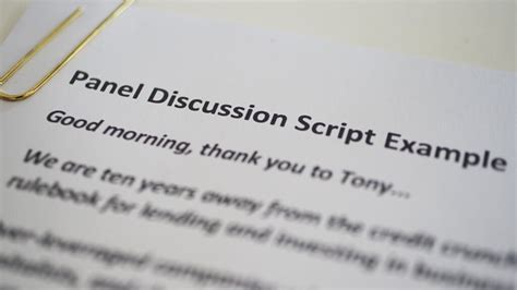 how to make a panel discussion script