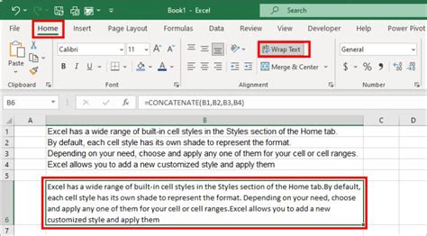 how to make a paragraph space in excel cell